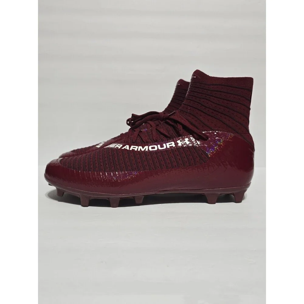 Under Armour Men's 12 UA Highlight MC Knit Football Cleats Burgundy Brand New